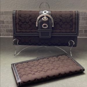 Signature Leather/Canvas Dark Wallet